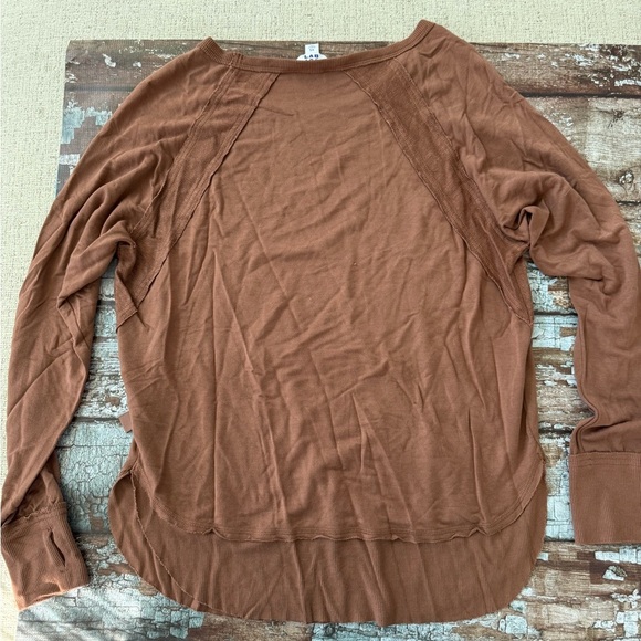 JoyLab Oversized Super Soft Brown Long Sleeve Shirt - Picture 6 of 8